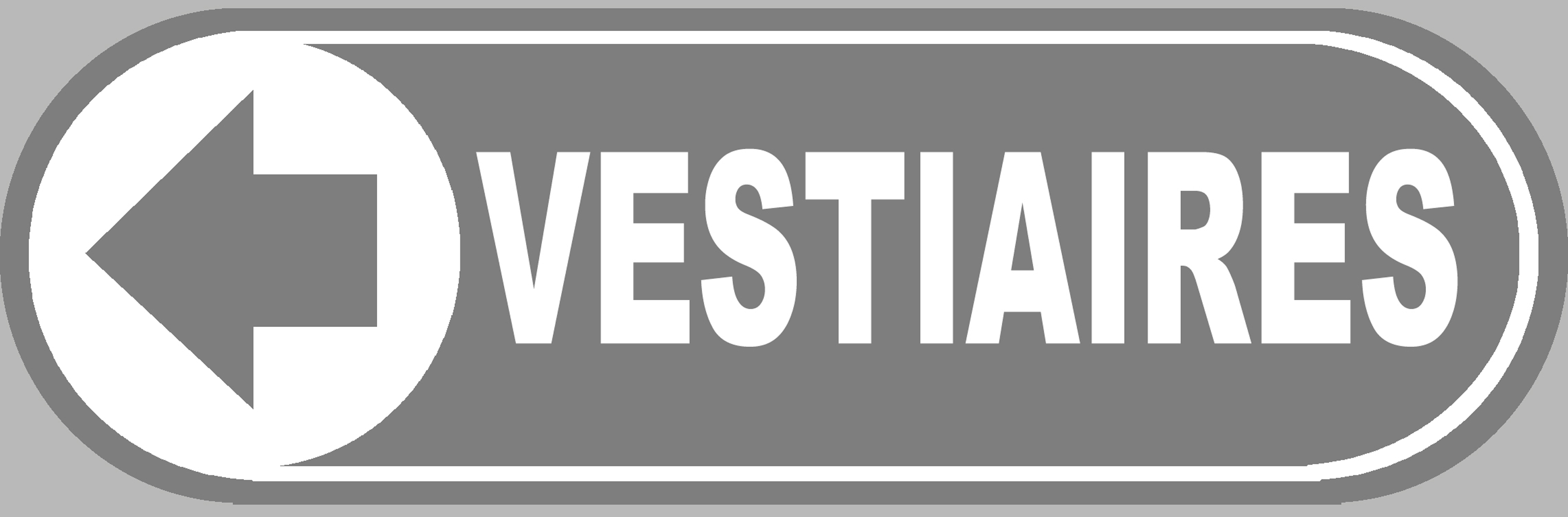 Vestiaires gris flèche gauche - 20x6,6 cm - Sticker/autocollant