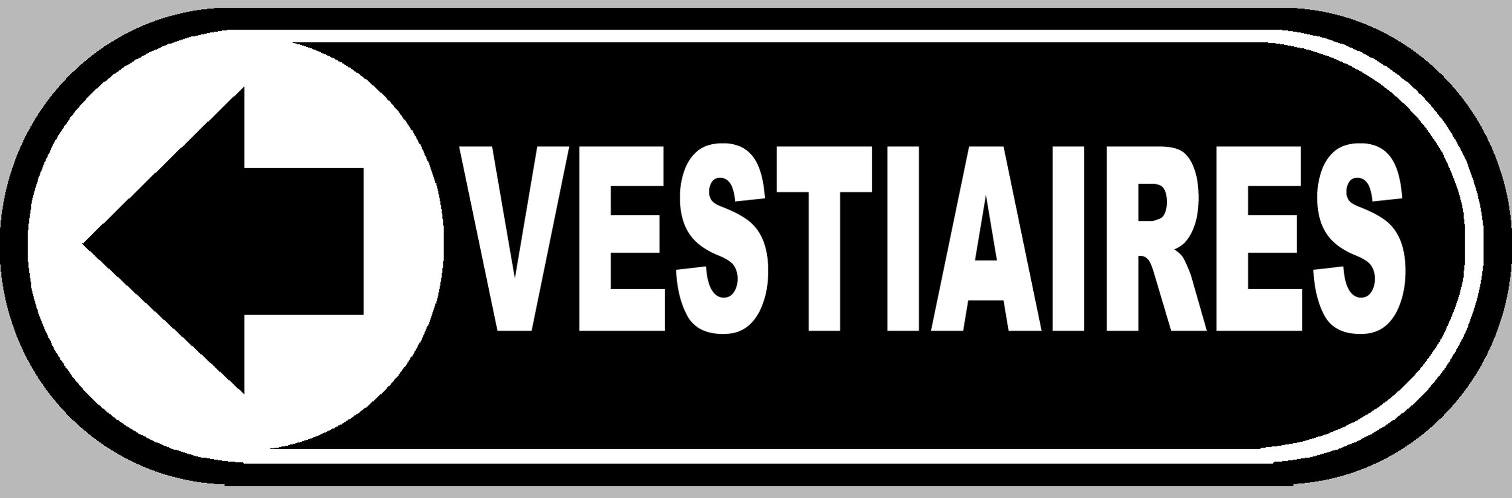 Vestiaires noir flèche gauche - 28x9 cm - Sticker/autocollant