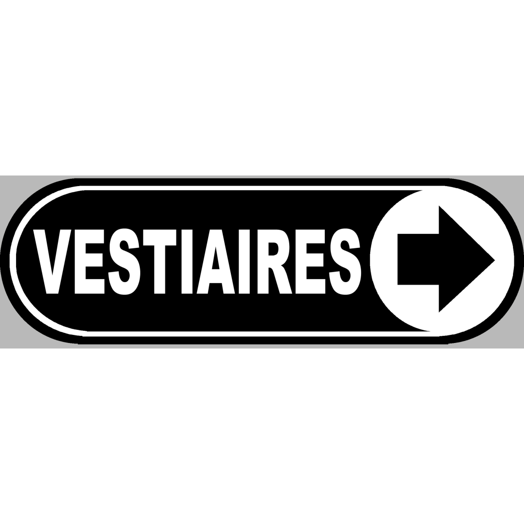 Vestiaires noir flèche droite - 28x9 cm - Sticker/autocollant