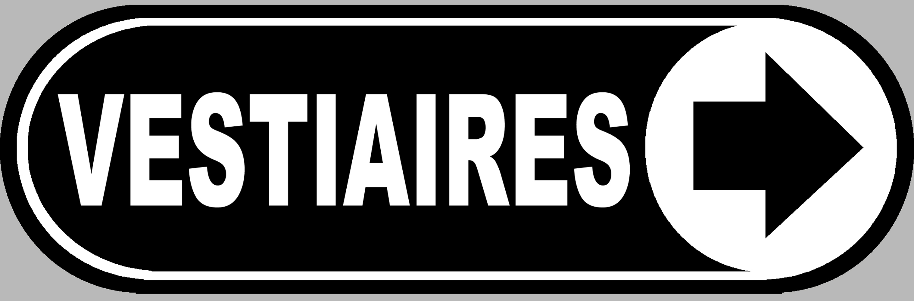 Vestiaires noir flèche droite - 28x9 cm - Sticker/autocollant