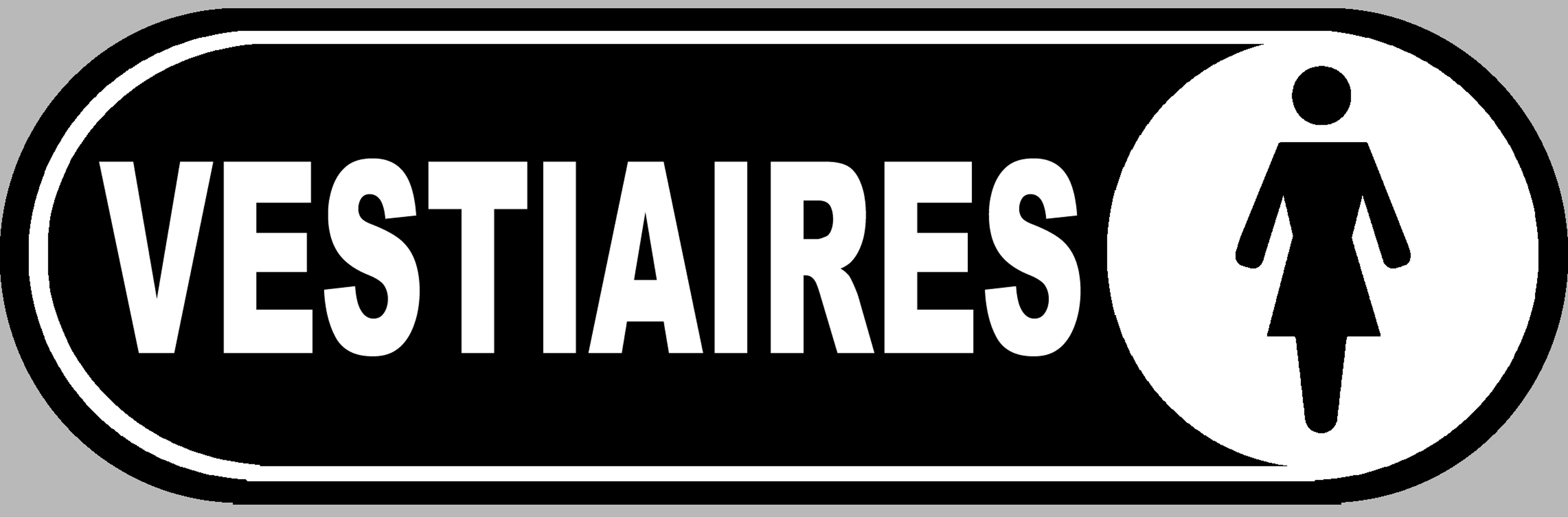 Vestiaires filles noir - 28x9 cm - Sticker/autocollant