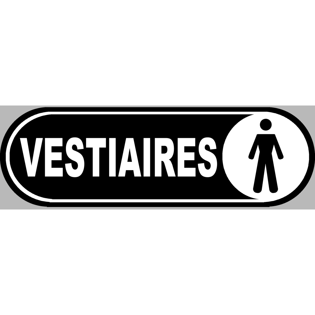 Vestiaires gars noir - 28x9 cm - Sticker/autocollant