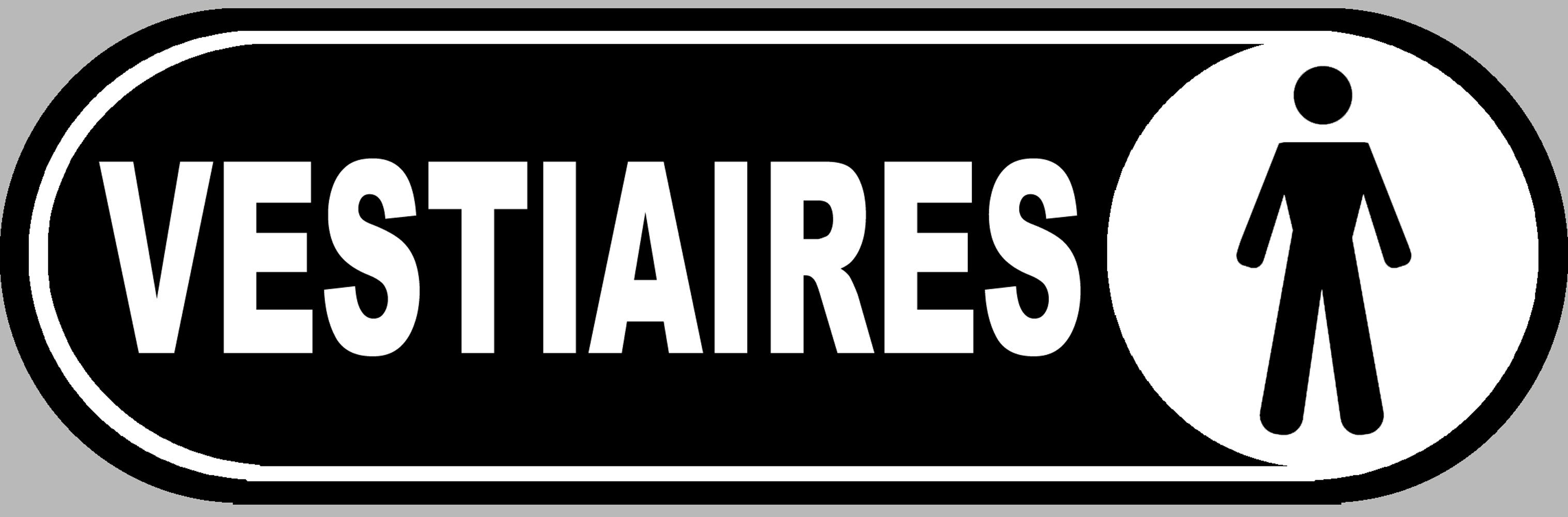 Vestiaires gars noir - 28x9 cm - Sticker/autocollant