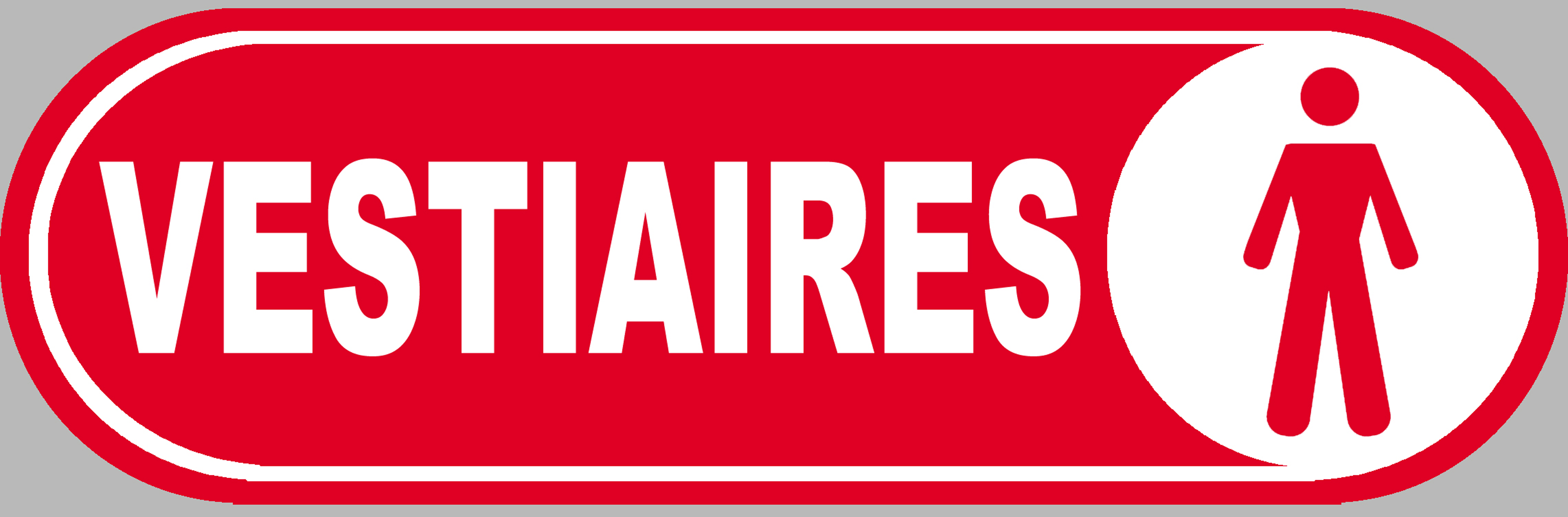 Vestiaires gars rouge - 28x9 cm - Sticker/autocollant