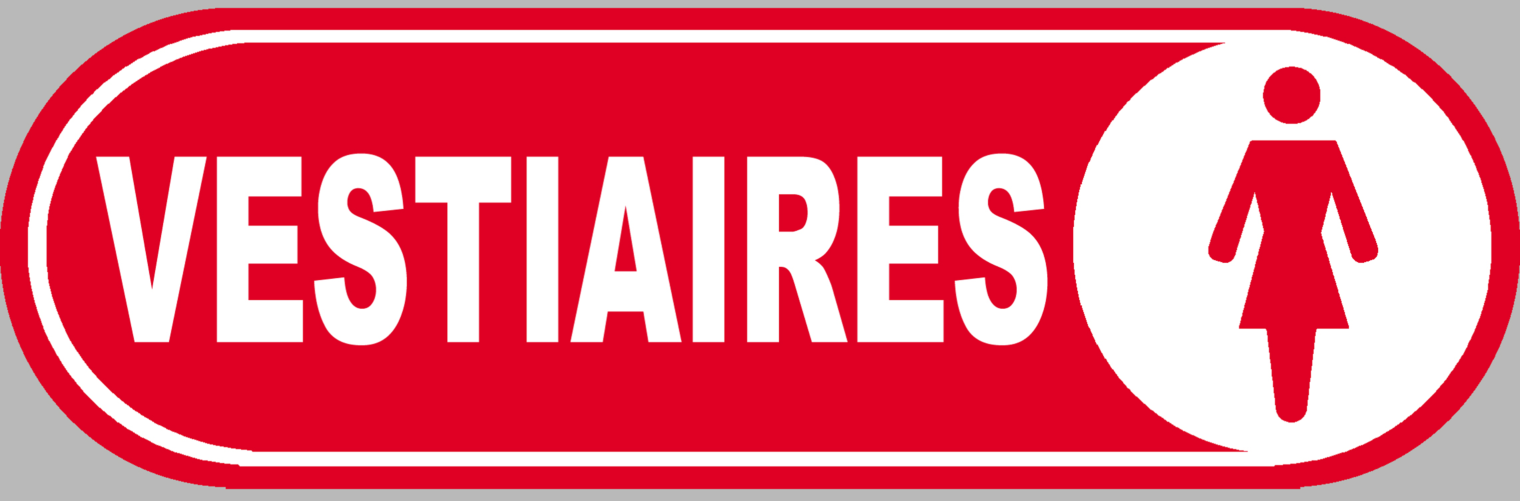 Vestiaires filles rouge - 28x9 cm - Sticker/autocollant