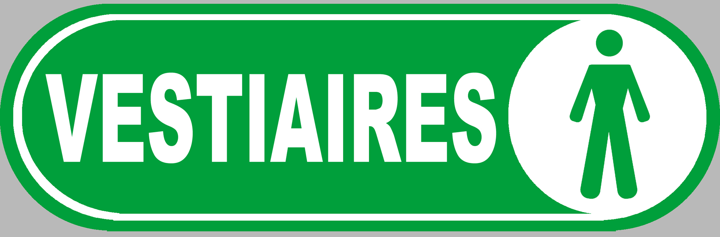Vestiaires gars vert - 28x9 cm - Sticker/autocollant