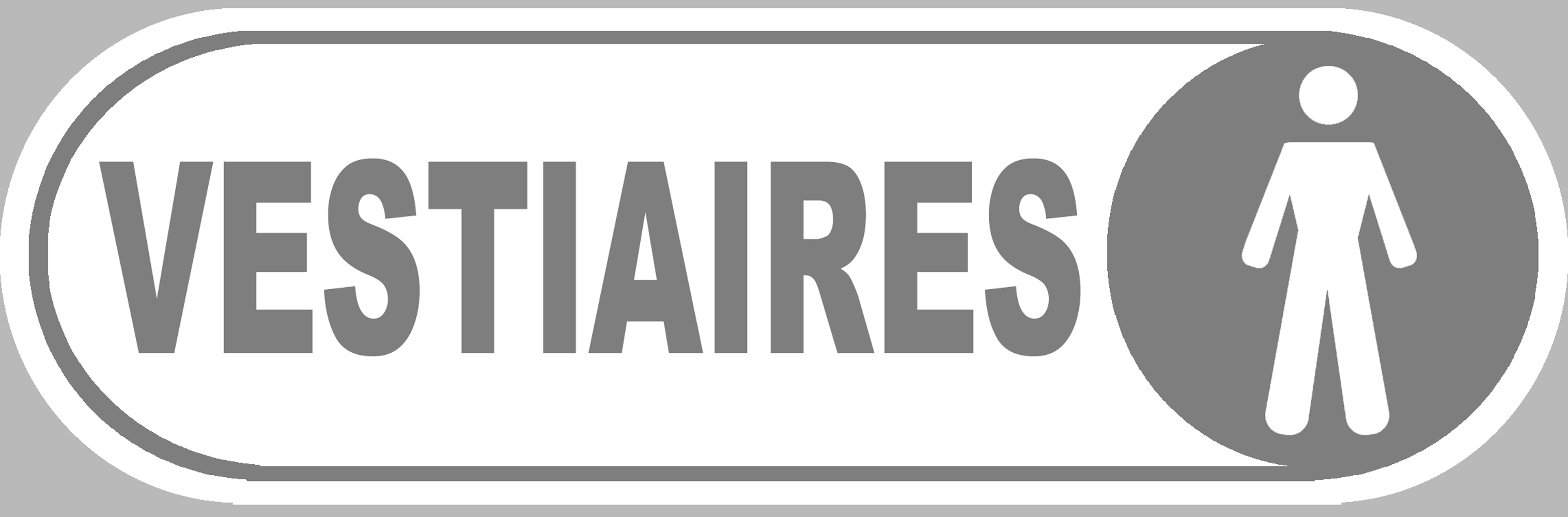 Vestiaires gars blanc - 28x9 cm - Sticker/autocollant