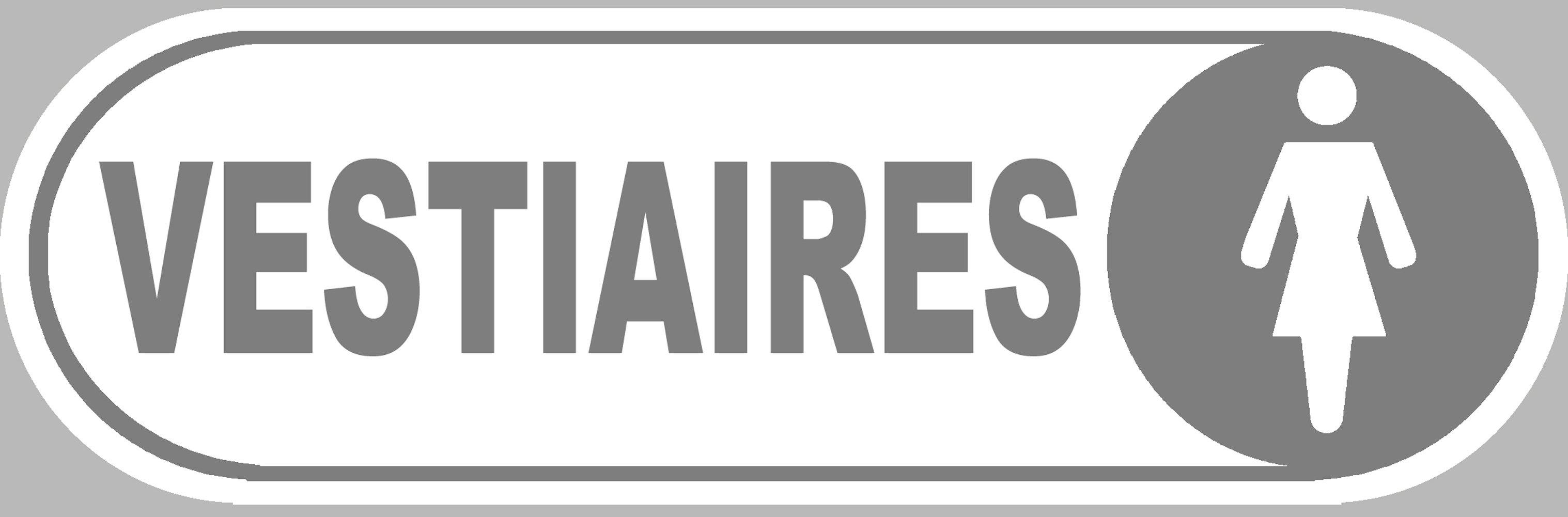 Vestiaires filles blanc - 28x9 cm - Sticker/autocollant