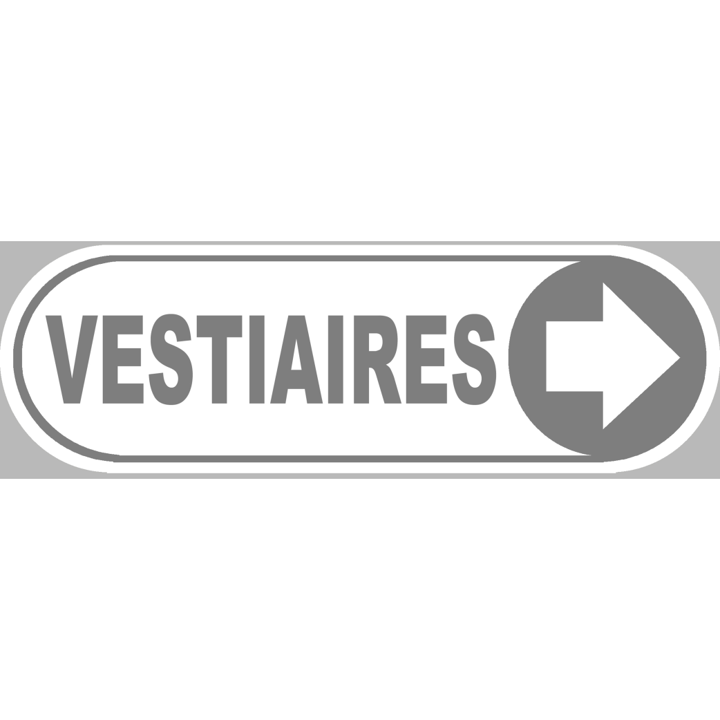 Vestiaires blanc flèche droite - 28x9 cm - Sticker/autocollant