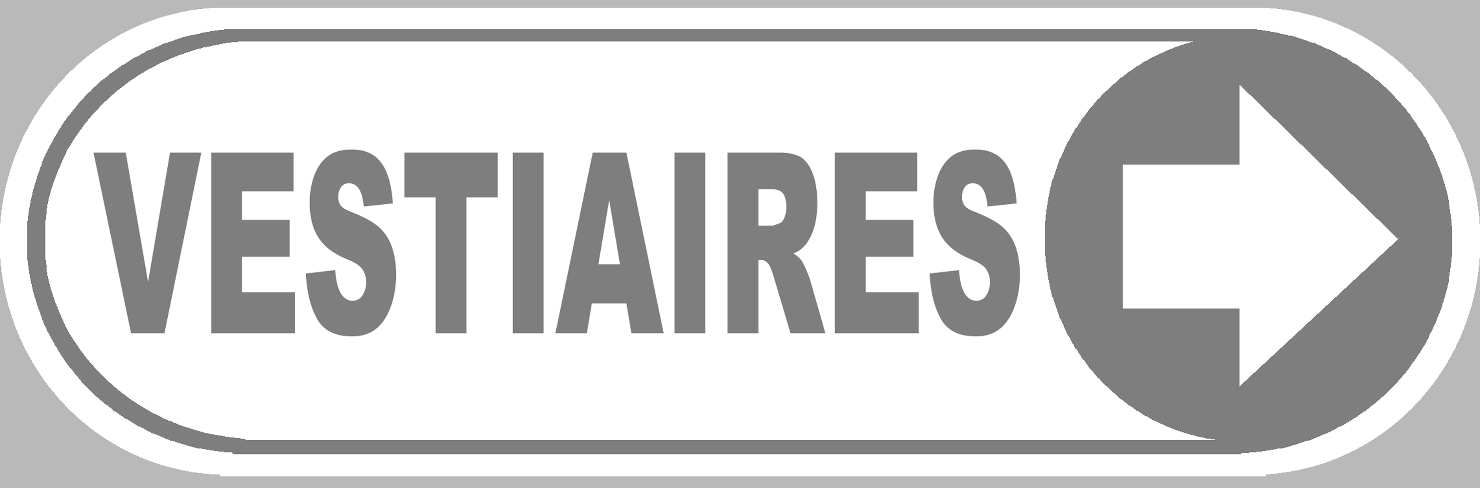 Vestiaires blanc flèche droite - 28x9 cm - Sticker/autocollant