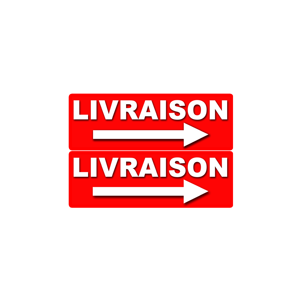 Livraison droite (2fois 29x10cm) Sticker / autocollant
