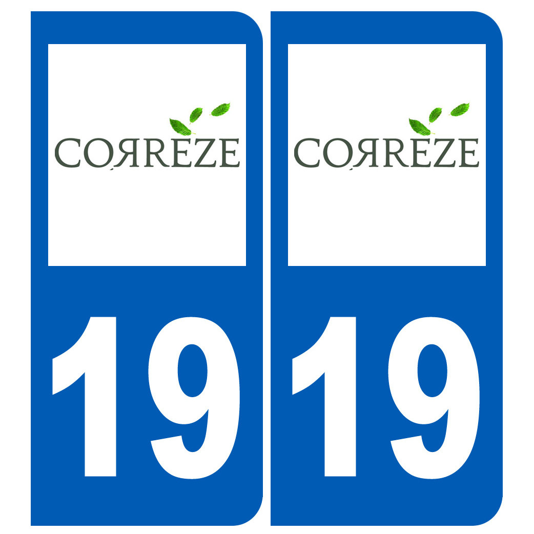 immatriculation 19 Corrèze - Sticker/autocollant
