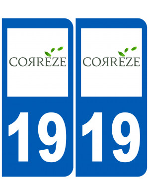 immatriculation 19 Corrèze - Sticker/autocollant