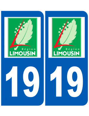 immatriculation 19 Région Limousin - Sticker/autocollant