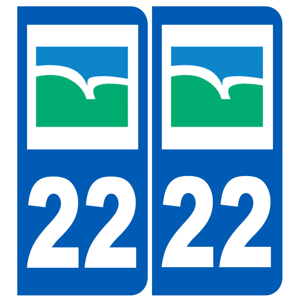 immatriculation 22 Côtes-d'Armor - Sticker/autocollant