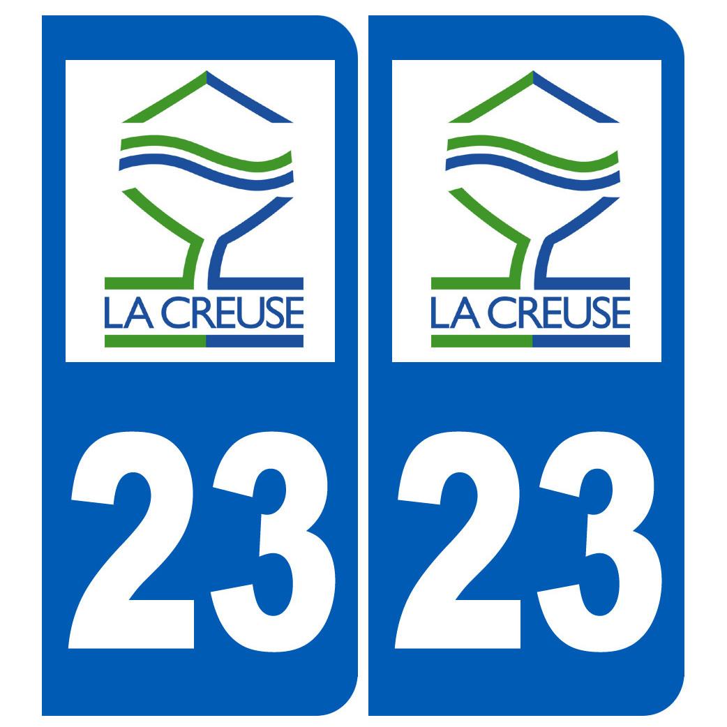 immatriculation 23 Creuse - Sticker/autocollant