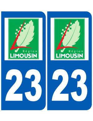 immatriculation 23 Limousin (2fois 10,2x4,6cm)...