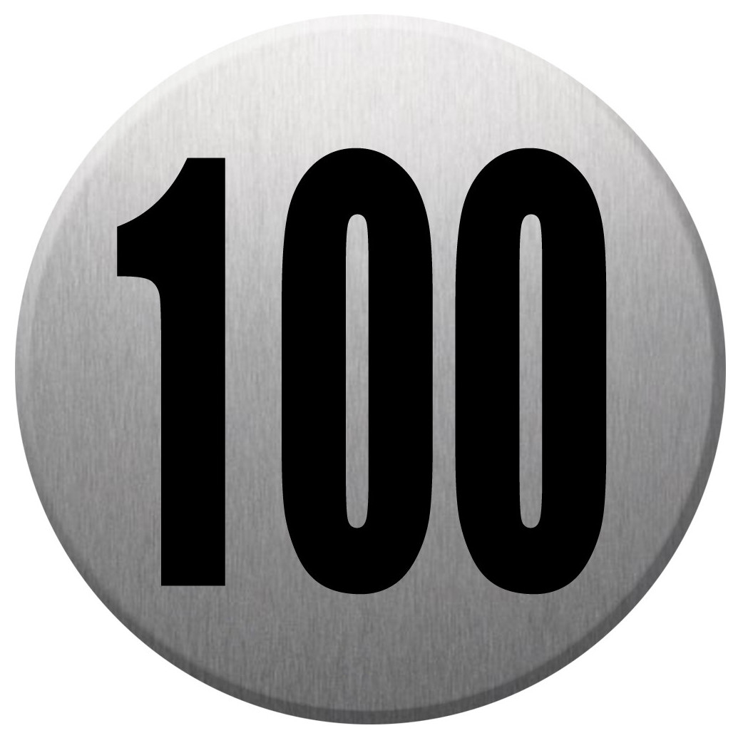 numéroderue100 - gris brossé 10x10cm - Sticker/autocollant