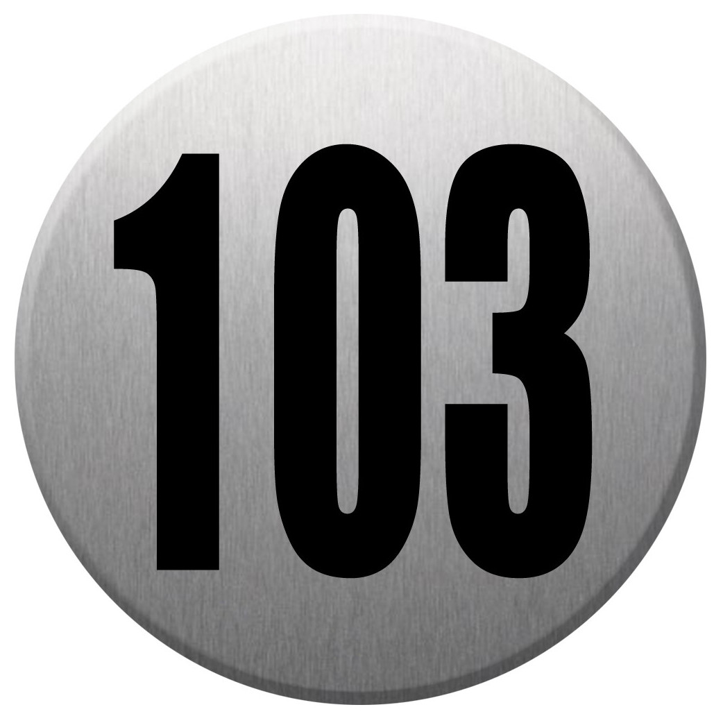 numéroderue103 - gris brossé 10x10cm - Sticker/autocollant