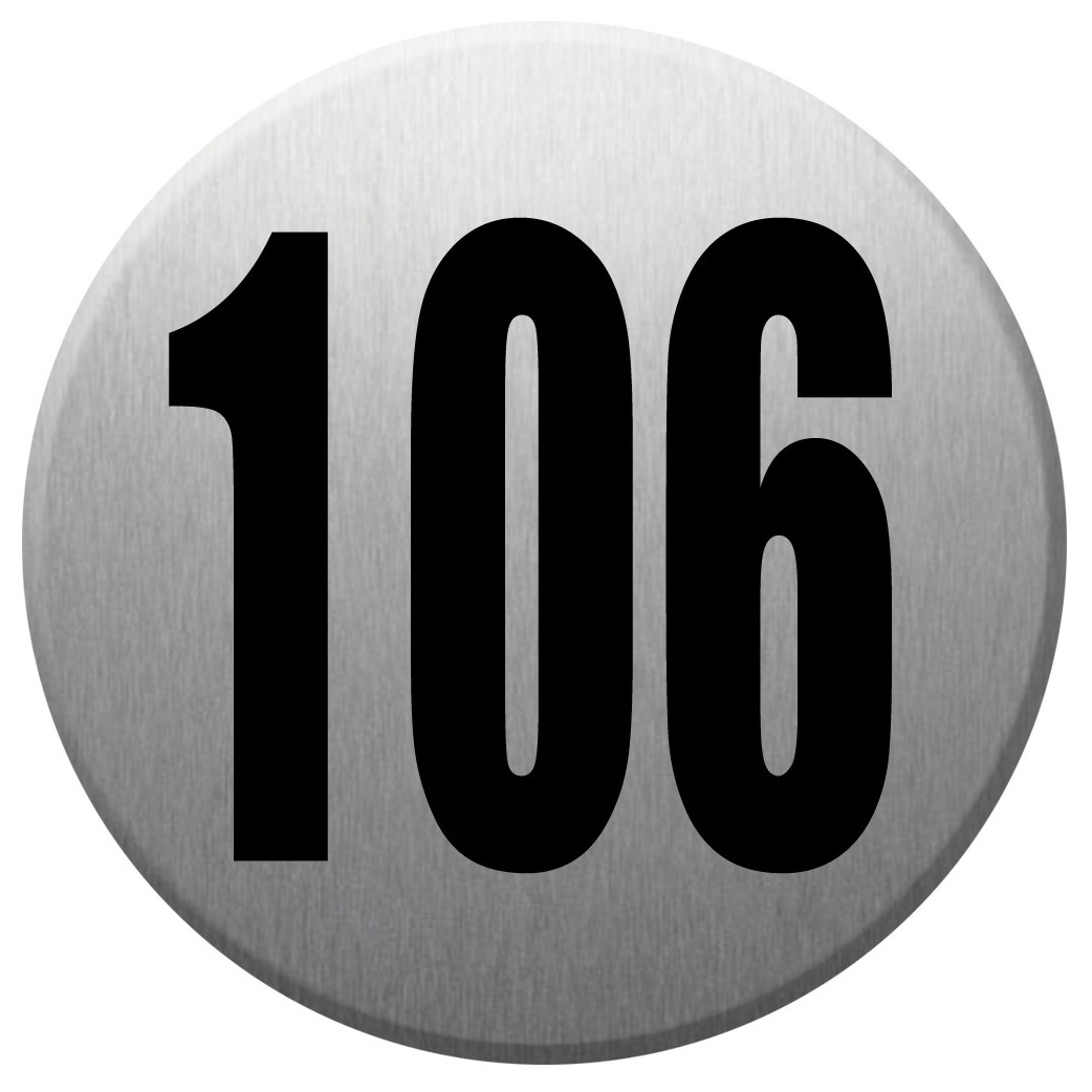 numéroderue106 - gris brossé 10x10cm - Sticker/autocollant