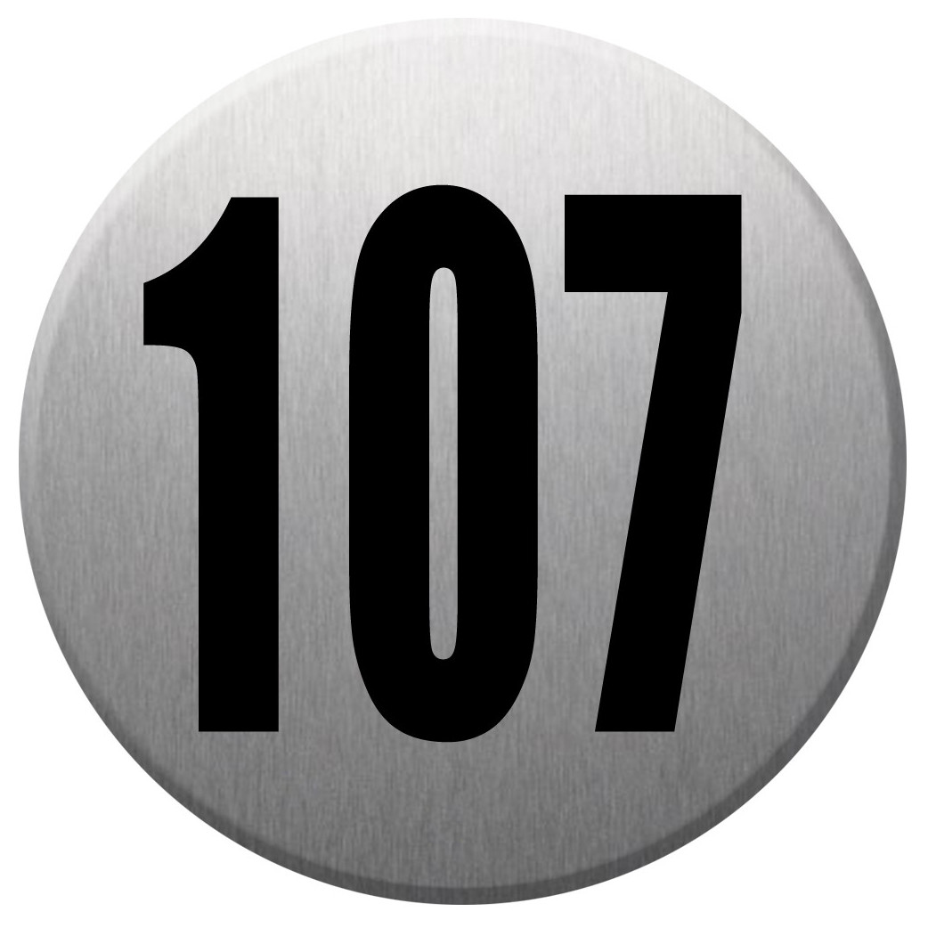 numéroderue107 - gris brossé 10x10cm - Sticker/autocollant