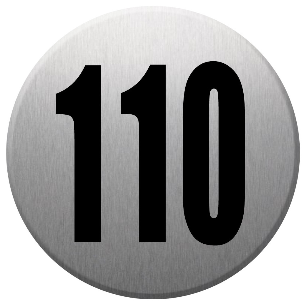 numéroderue110 - gris brossé 10x10cm - Sticker/autocollant