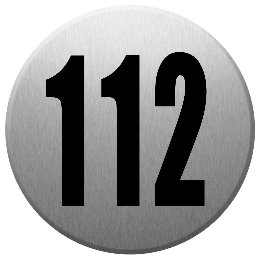 numéroderue112 - gris brossé 10x10cm - Sticker/autocollant