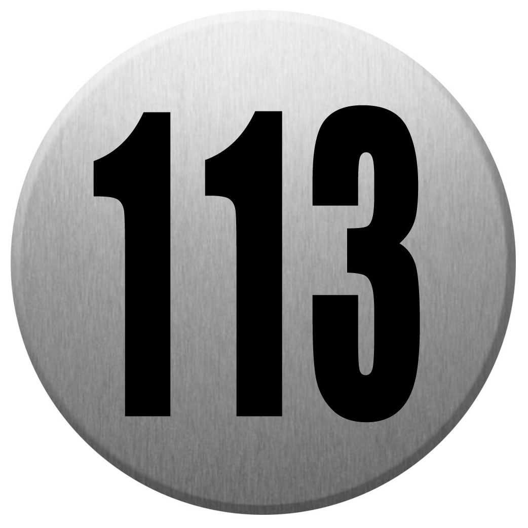 numéroderue113 - gris brossé 10x10cm - Sticker/autocollant