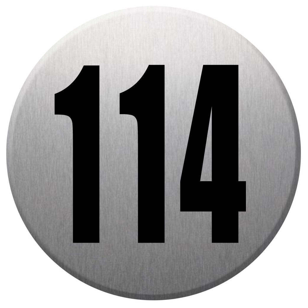 numéroderue114 - gris brossé 10x10cm - Sticker/autocollant