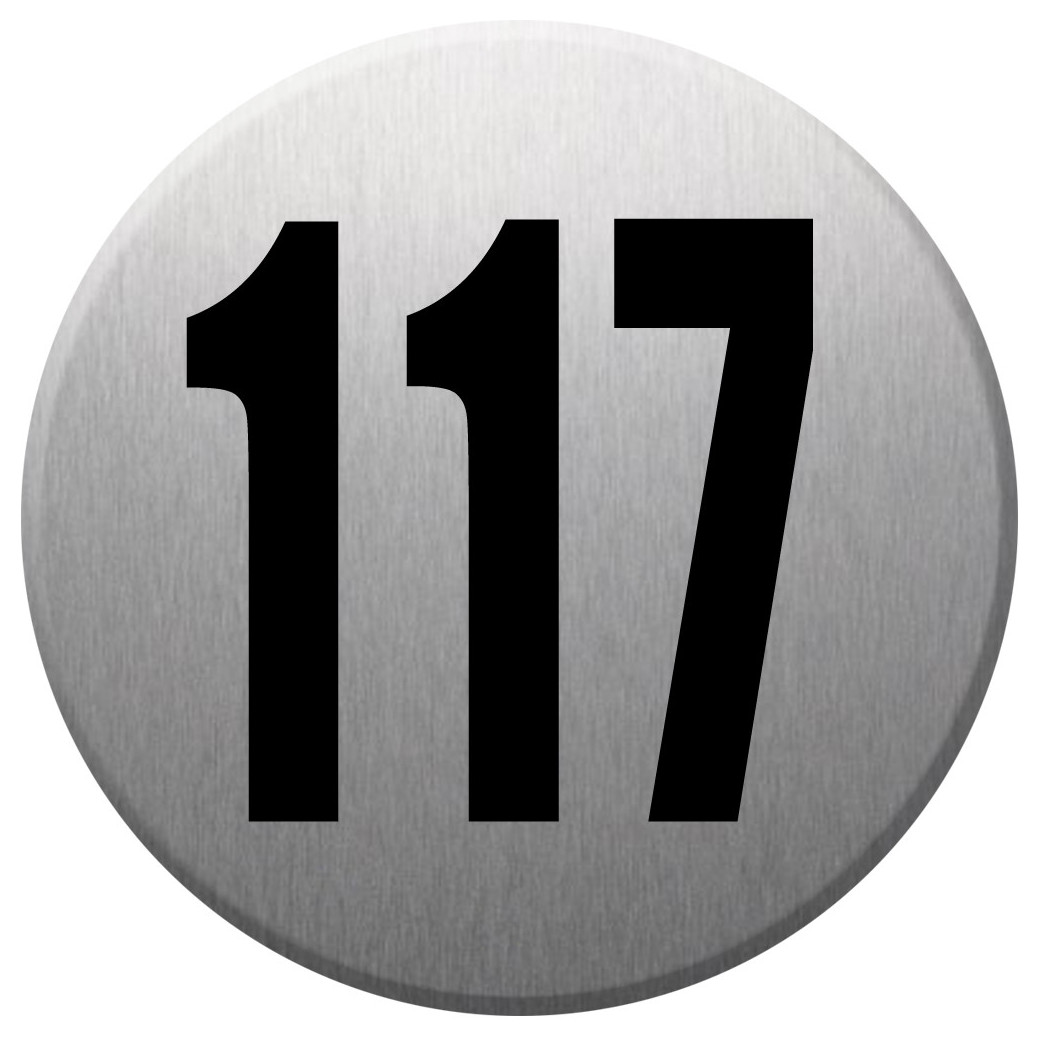 numéroderue117 - gris brossé 10x10cm - Sticker/autocollant