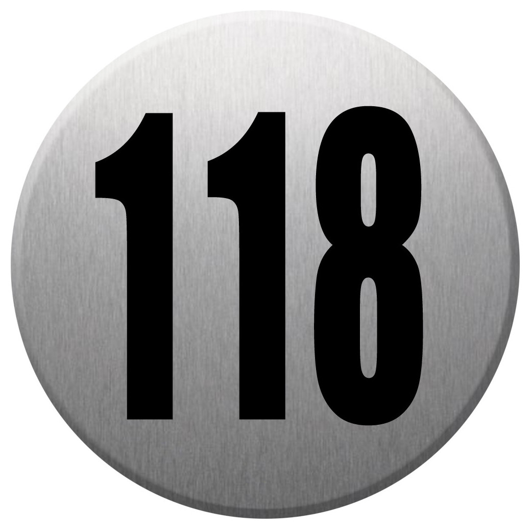 numéroderue118 - gris brossé 10x10cm - Sticker/autocollant