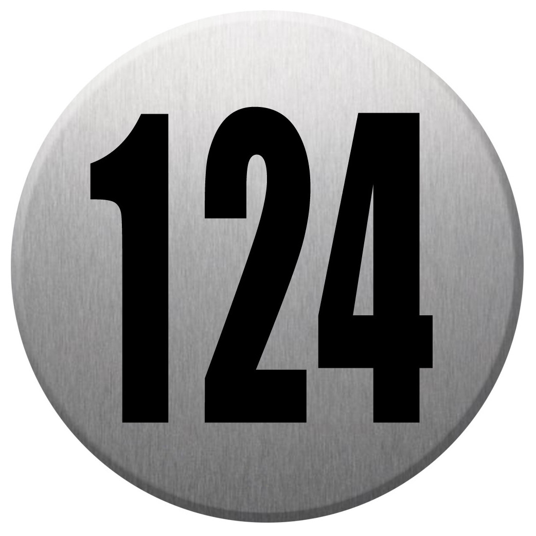 numéroderue124 - gris brossé 10x10cm - Sticker/autocollant