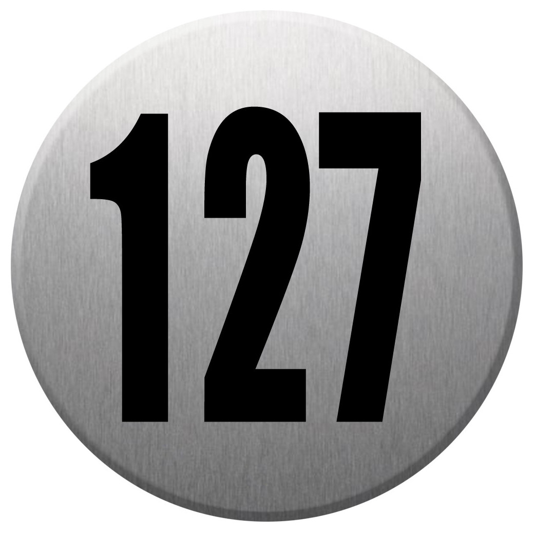 numéroderue127 - gris brossé 10x10cm - Sticker/autocollant