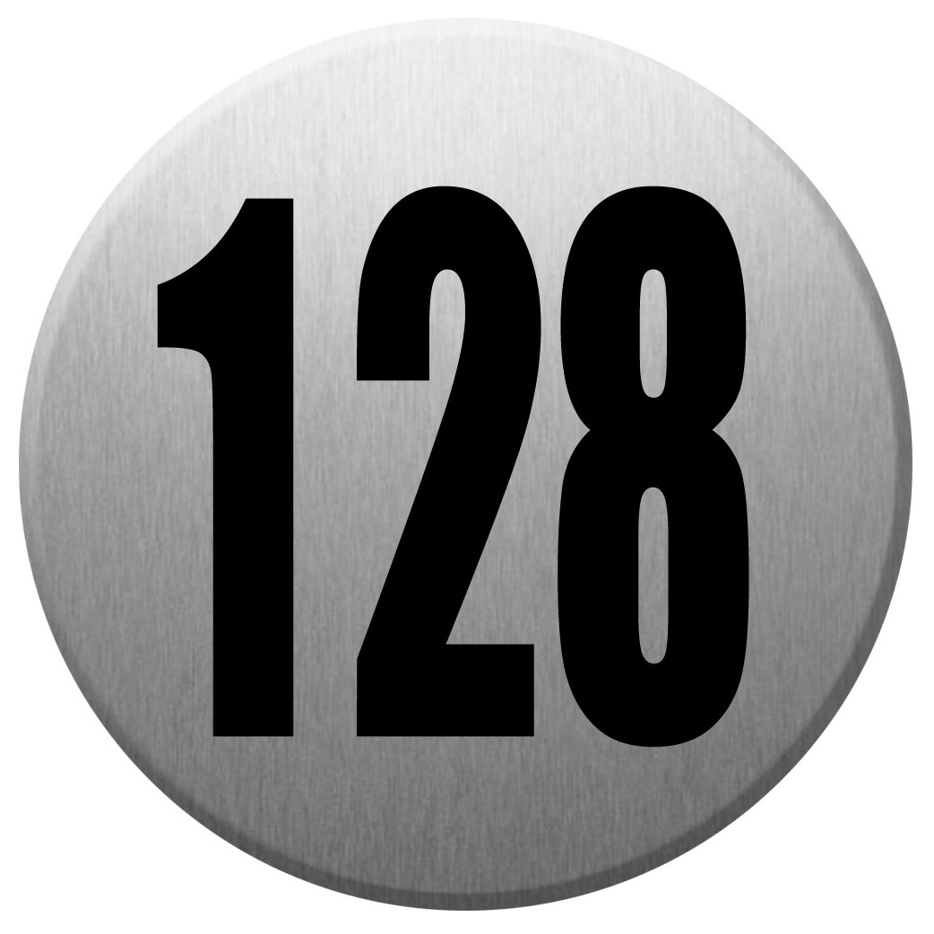 numéroderue128 - gris brossé 10x10cm - Sticker/autocollant