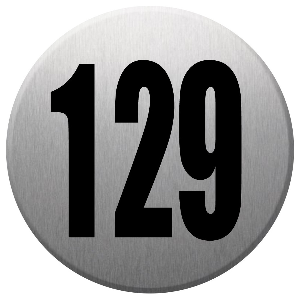 numéroderue129 - gris brossé 10x10cm - Sticker/autocollant