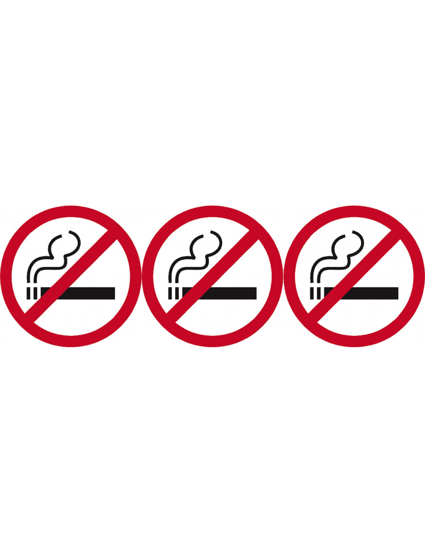 Interdit de fumer (3 fois 10cm) - Sticker/autocollant