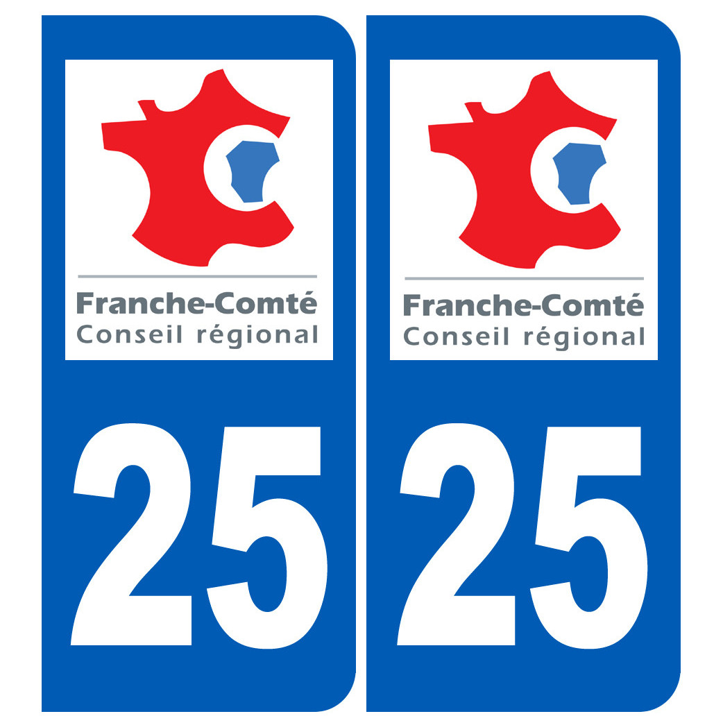 immatriculation 25 Franche Comté - Sticker/autocollant