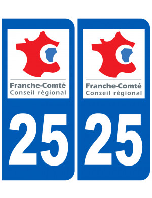 immatriculation 25 Franche Comté - Sticker/autocollant