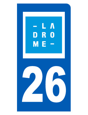 immatriculation motard 26 Drôme (6x3cm) - Sticker/autocollant