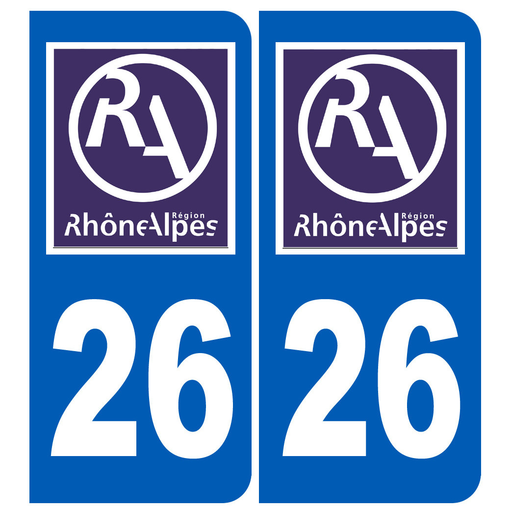 immatriculation 26 Rhône Alpes - Sticker/autocollant