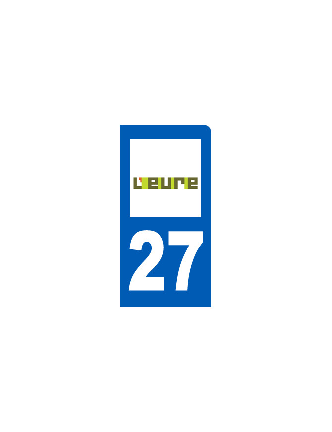 immatriculation motard 27 l'Eure (6x3cm) - Sticker/autocollant immatriculation motard 27 l'Eure (6x3cm) - Sticker/autocollant
