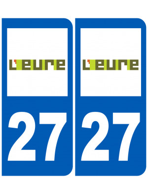 copy of immatriculation 27 l'Eure (2fois 10,2x4,6cm) - Sticker/autocollant