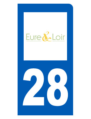 immatriculation motard 28 Eure et Loire (6x3cm) - Sticker/autocollant