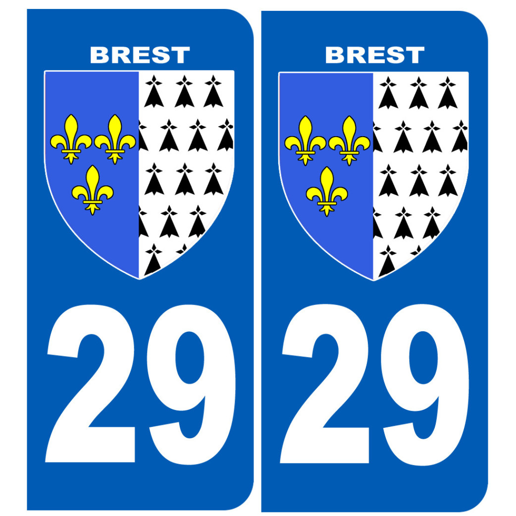 immatriculation 29 Brest - Sticker/autocollant