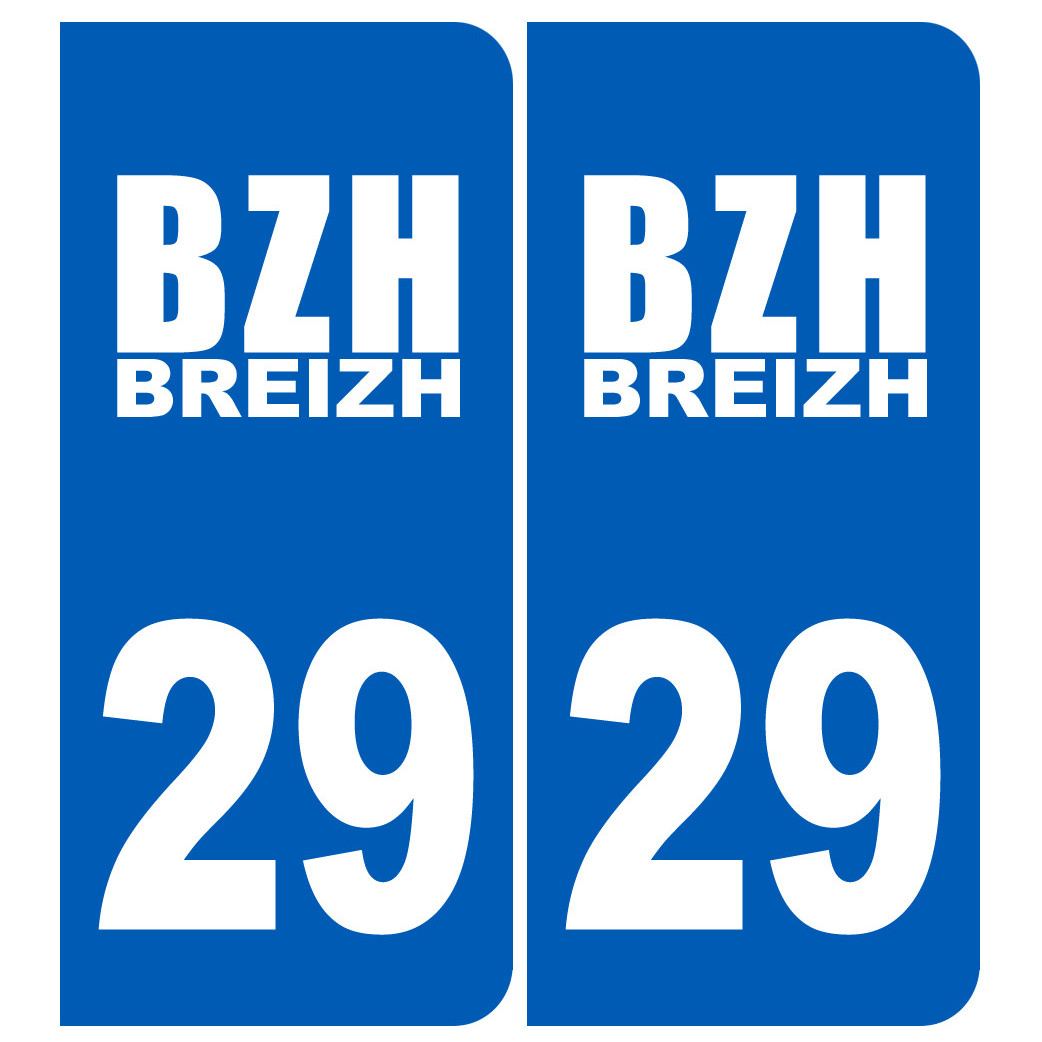 immatriculation 29 BZH - Sticker/autocollant