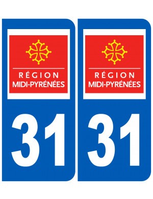 immatriculation 31 Midi-Pyrénées - Sticker/autocollant