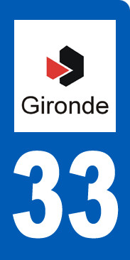 immatriculation motard 33 Gironde (6x3cm) - Sticker/autocollant