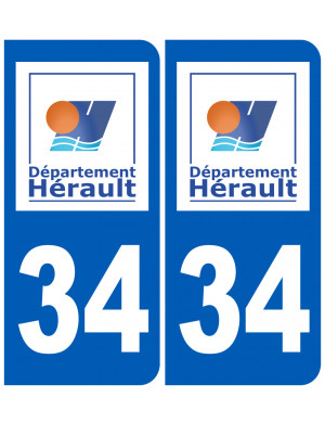 immatriculation 34 Hérault - Sticker/autocollant