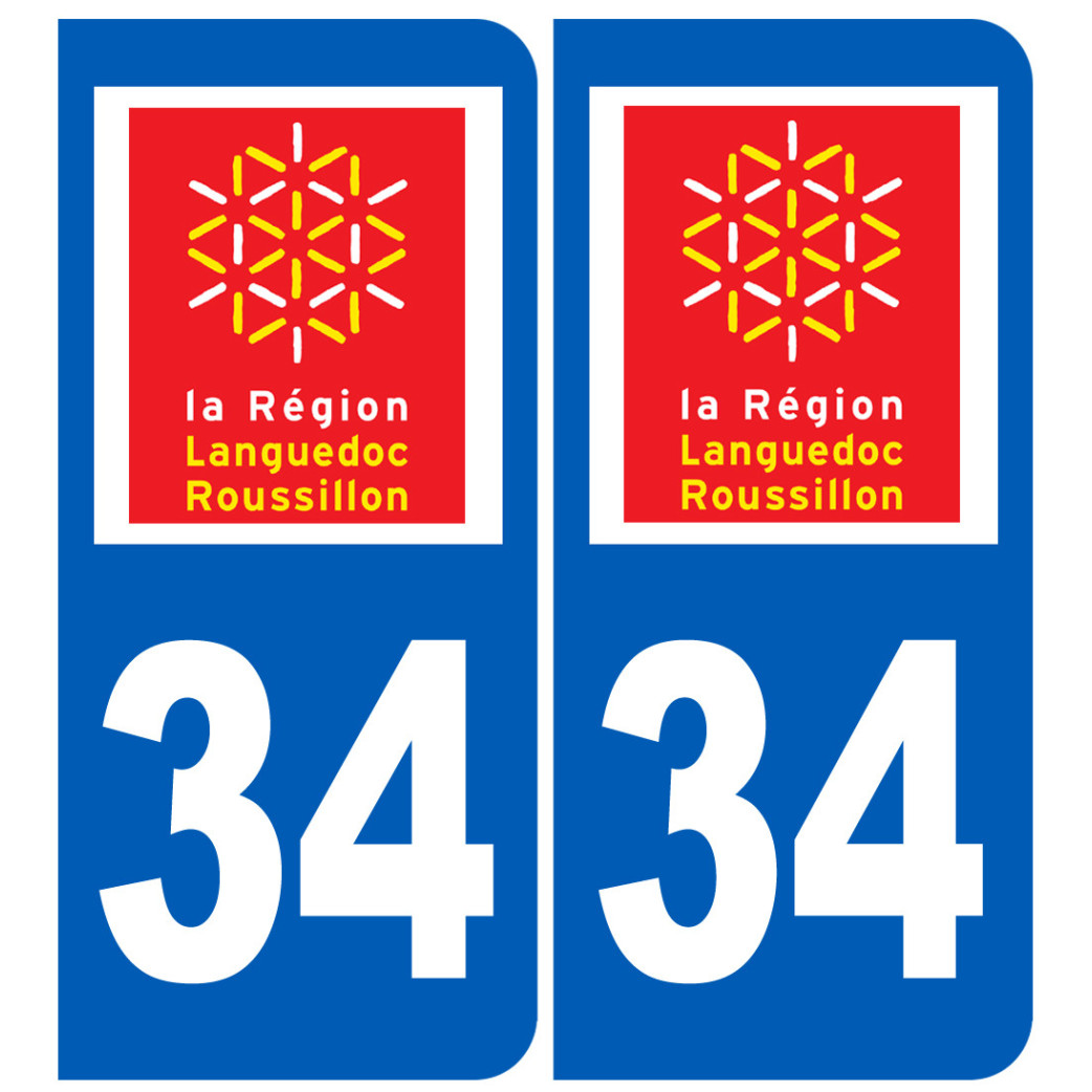 immatriculation 34 Languedoc-Roussillon - Sticker/autocollant