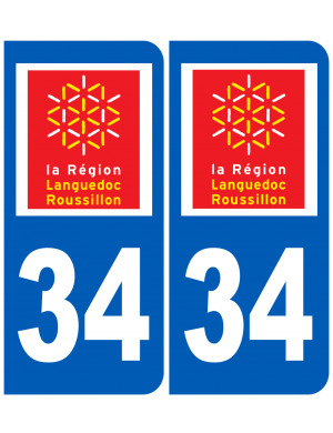immatriculation 34 Languedoc-Roussillon - Sticker/autocollant